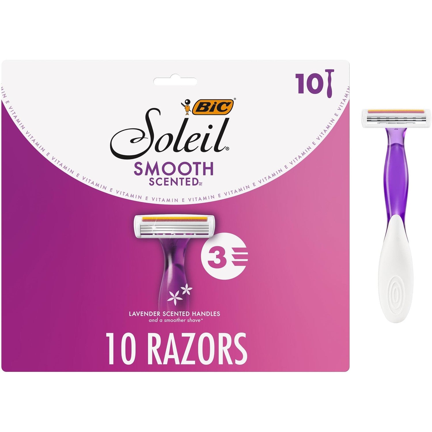 BIC Soleil 3 Disposable Razor for Women, 10 Count