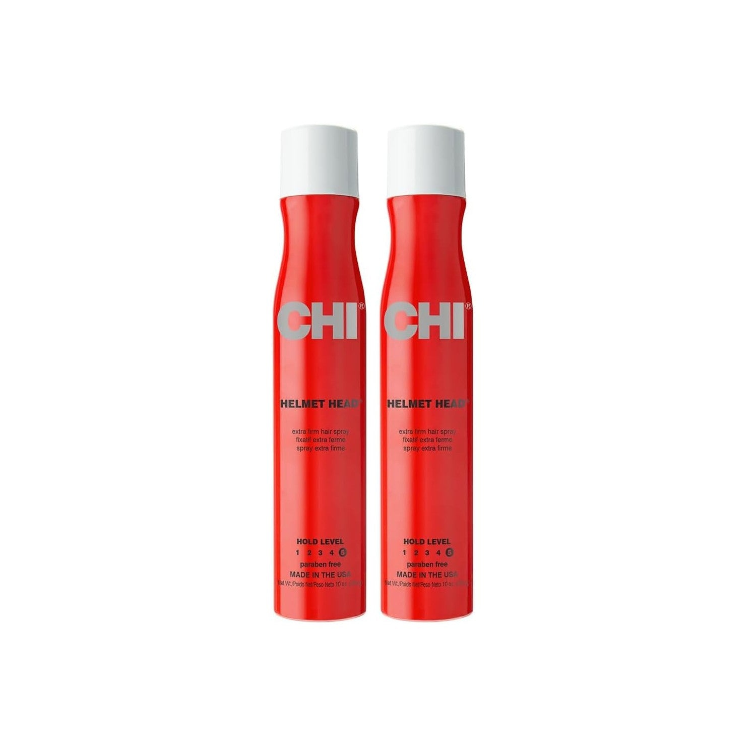 CHI Helmet Head Extra Firm Hairspray, Professional Extra Strong Hold Styling Spray for Humidity Resistance & Voluminous Hair, Sulfate & Paraben-Free Finish, 10 Oz
