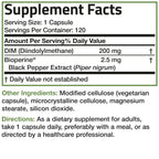 Bronson DIM 200 mg Diindolylmethane with BioPerine, 120 Vegetarian Capsules | Enhanced Absorption, Healthy Estrogen Metabolism & Balanced Hormones for Men & Women, Non-GMO, Gluten-Free & Soy-Free