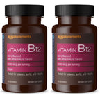 Amazon Elements Vitamin B12 Methylcobalamin 5000 mcg - Normal Energy Production and Metabolism, Immune System Support - 2 Month Supply, Berry Flavored Lozenges, 65 Count (Pack of 2)