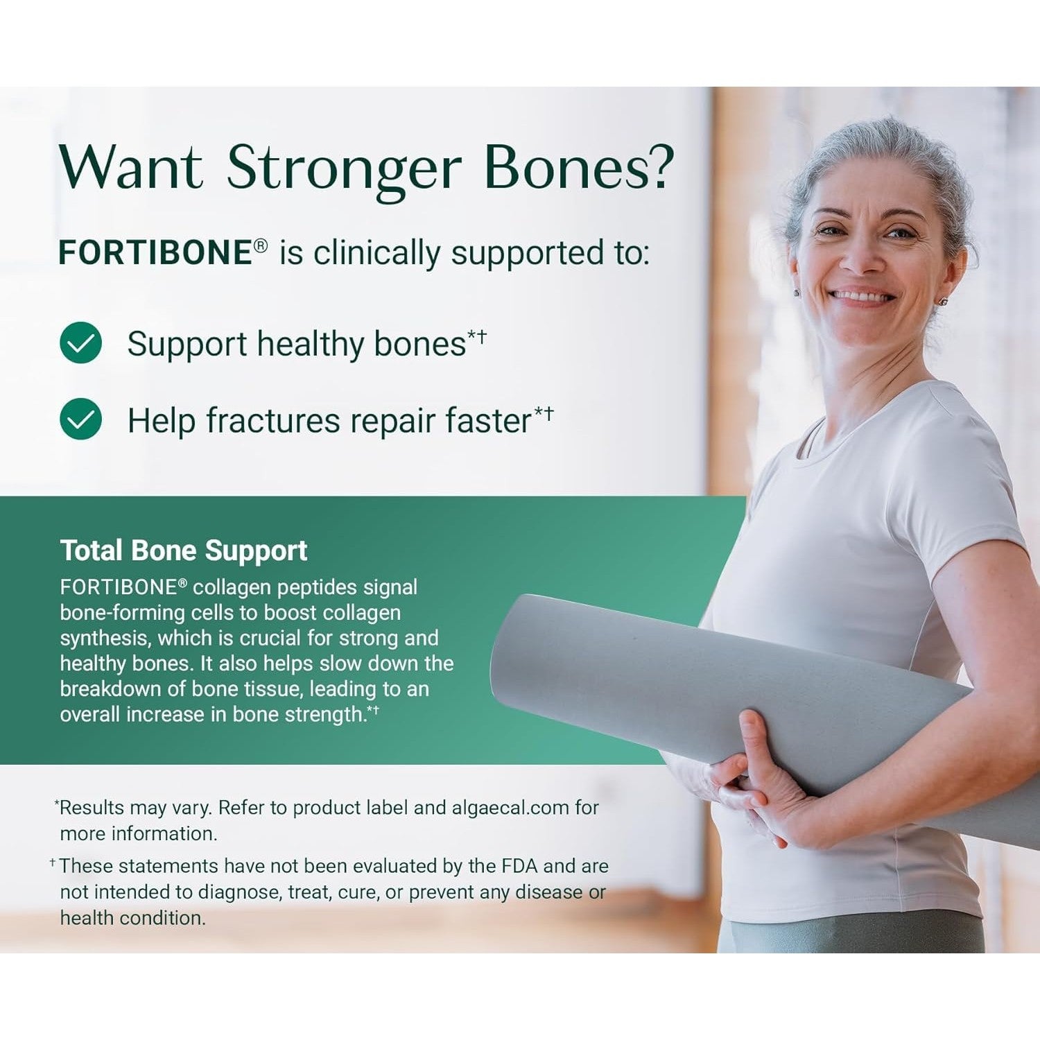 ALGAECAL Collagen Peptides, FORTIBONE®, FORTIGEL®, VERISOL®, UC-II® 1 Pack | 4 clinically supported collagen powders for stronger bones, healthier joints, smoother skin, thicker hair and tougher nails.
