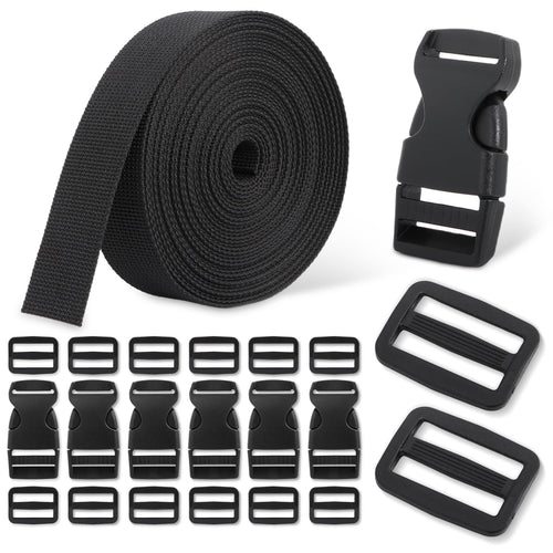 Premium imported Buckle and Strap Kit featuring durable black webbing and multiple buckles, available at Curat Cart.