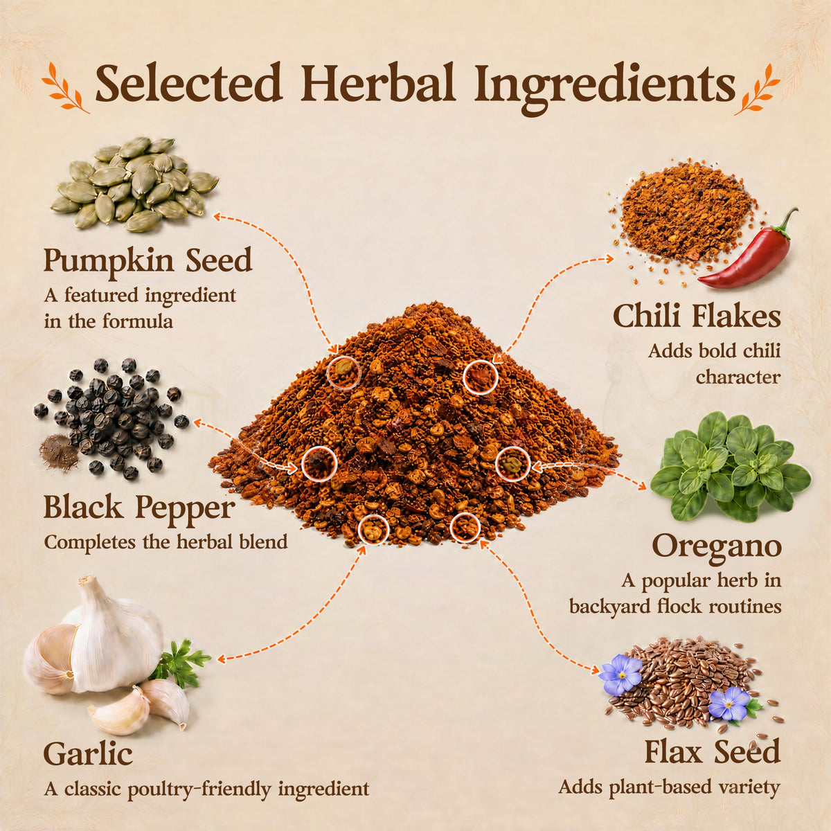 Premium Chicken Dewormer Powder Chili Mix in official packaging featuring selected herbal ingredients for effective use. Available at Curat Cart.