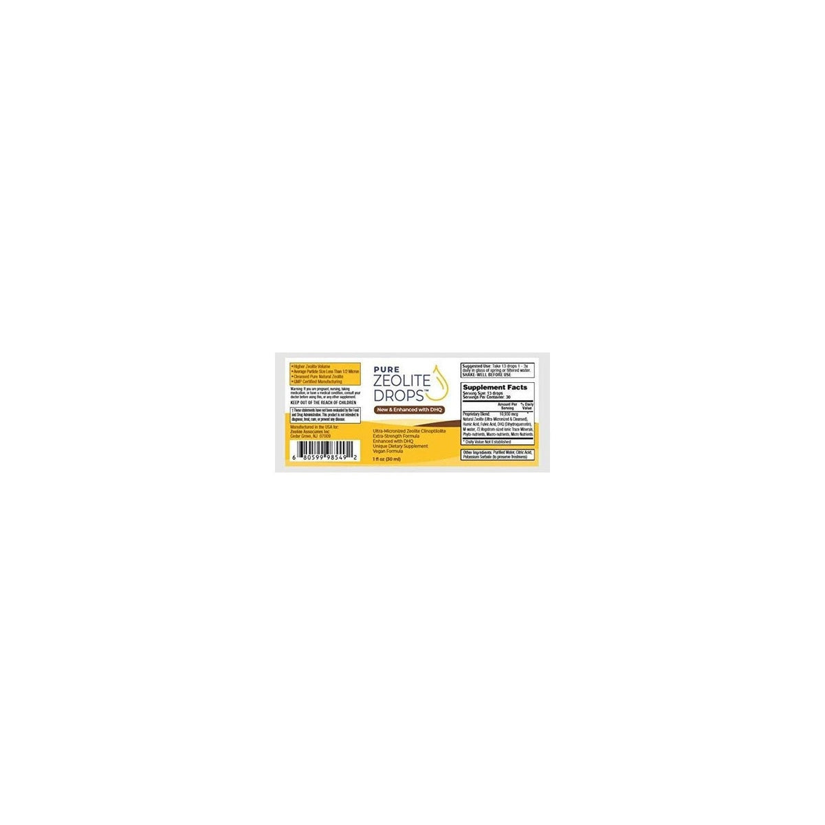 Fulvic and Humic Acid immune support label, showcasing ingredients and usage. Verified by CuratCart for quality assurance.