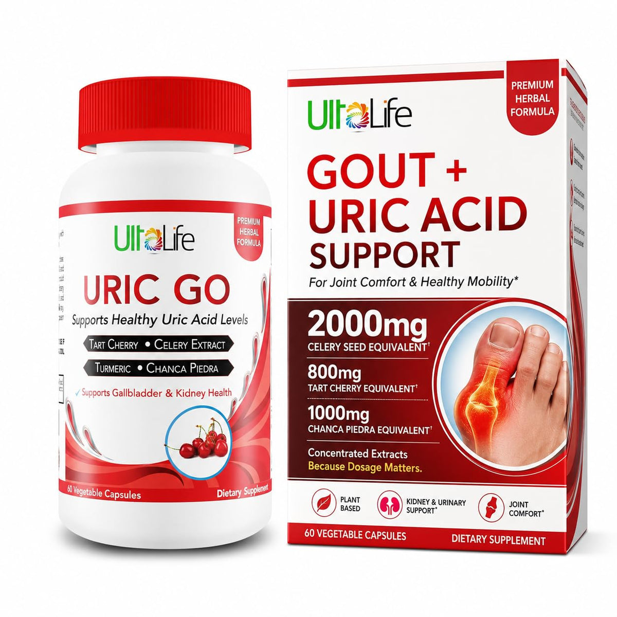 Uric Acid Cleanse Support Supplement from Curat Cart, a premium import featuring tart cherry and celery extract for joint comfort.