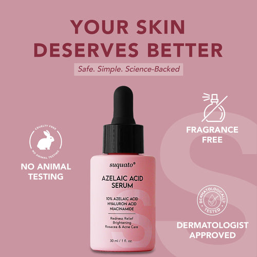 Azelaic Acid Serum with Niacinamide, 100% Authentic, available in India at Curat Cart. Dermatologist approved for effective skin care.