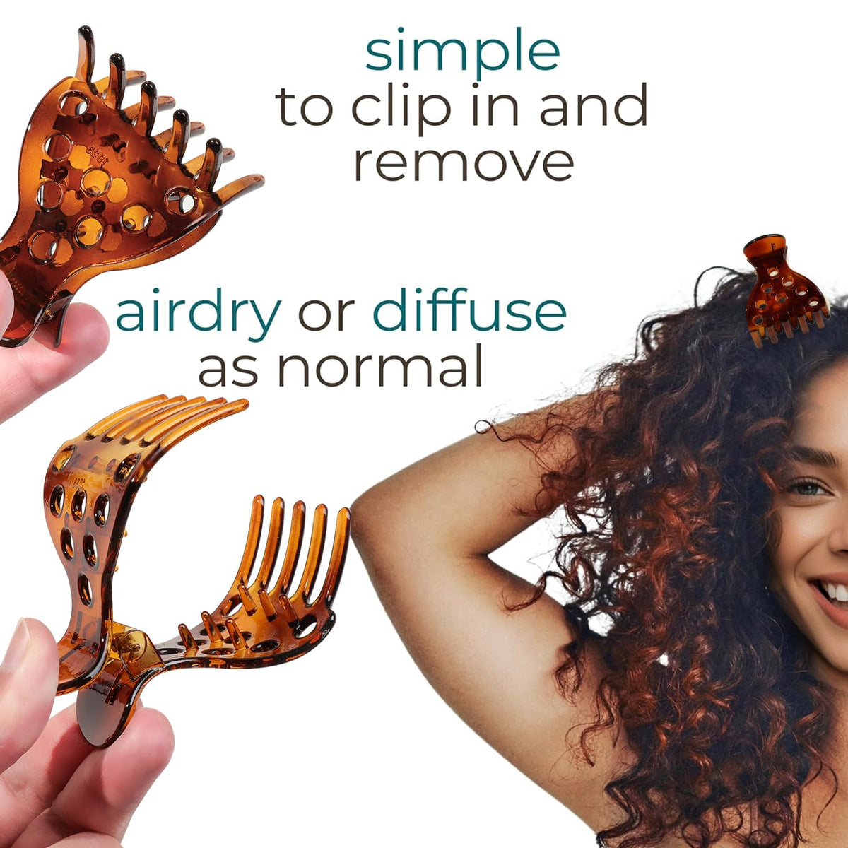 Set of 10 hair volume root clips, perfect for curly hair styling. Easy to use, dries hair naturally. Verified by CuratCart.