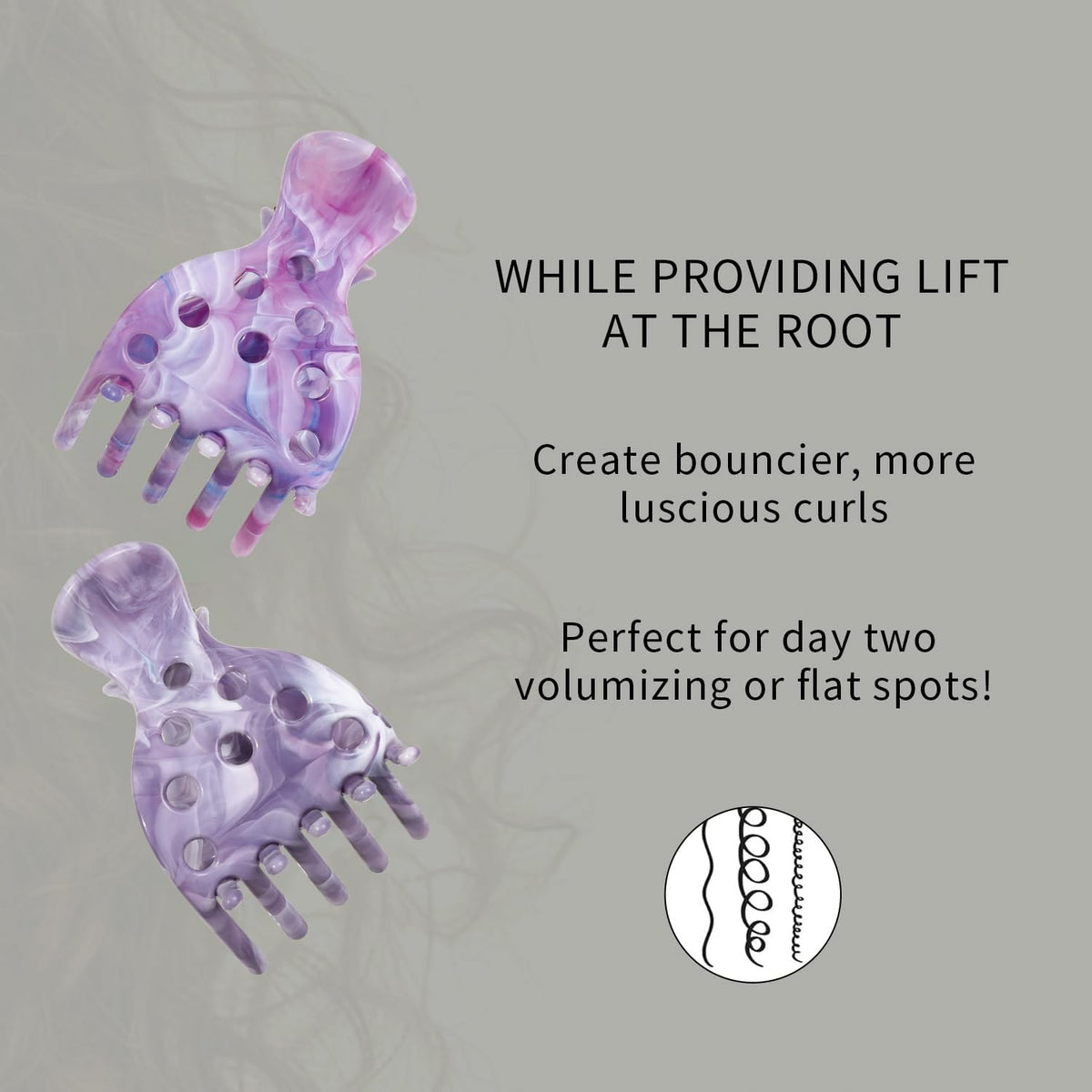 Premium imported hair volume clips designed for bouncier curls; perfect for reviving day two hairstyles.