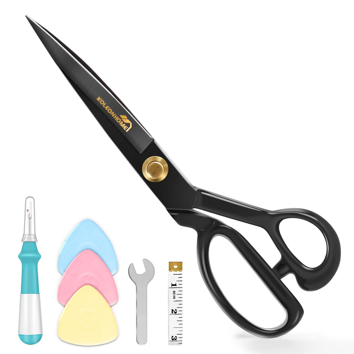 Premium imported fabric scissors made of high carbon steel, ideal for precise cutting. Available at Curat Cart.