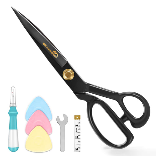 Premium imported fabric scissors made of high carbon steel, ideal for precise cutting. Available at Curat Cart.