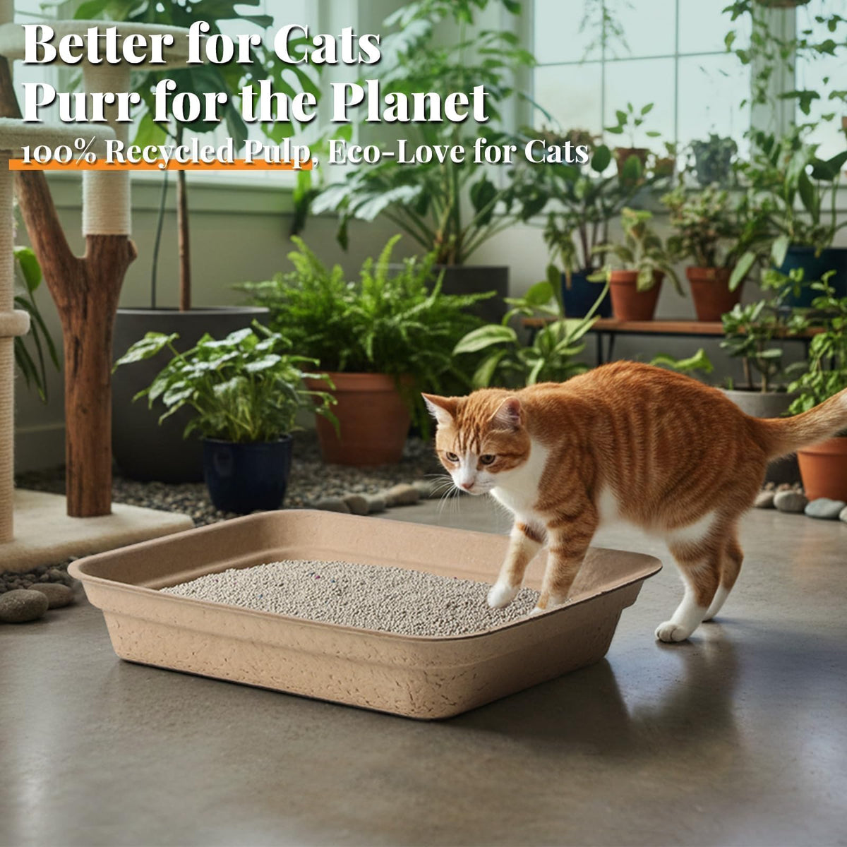 Discover the exclusive Disposable Litter Box for Cats, made from 100% recycled pulp, only at Curat Cart. Eco-friendly choice for your feline.