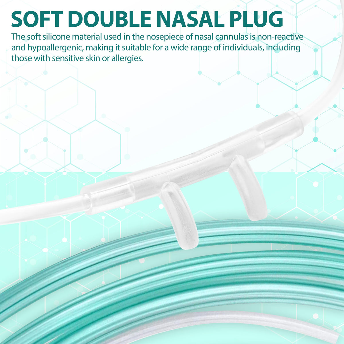 High-Flow Ultra Soft Nasal Cannula features hypoallergenic silicone for sensitive skin, packaged for quality assurance at Curat Cart.