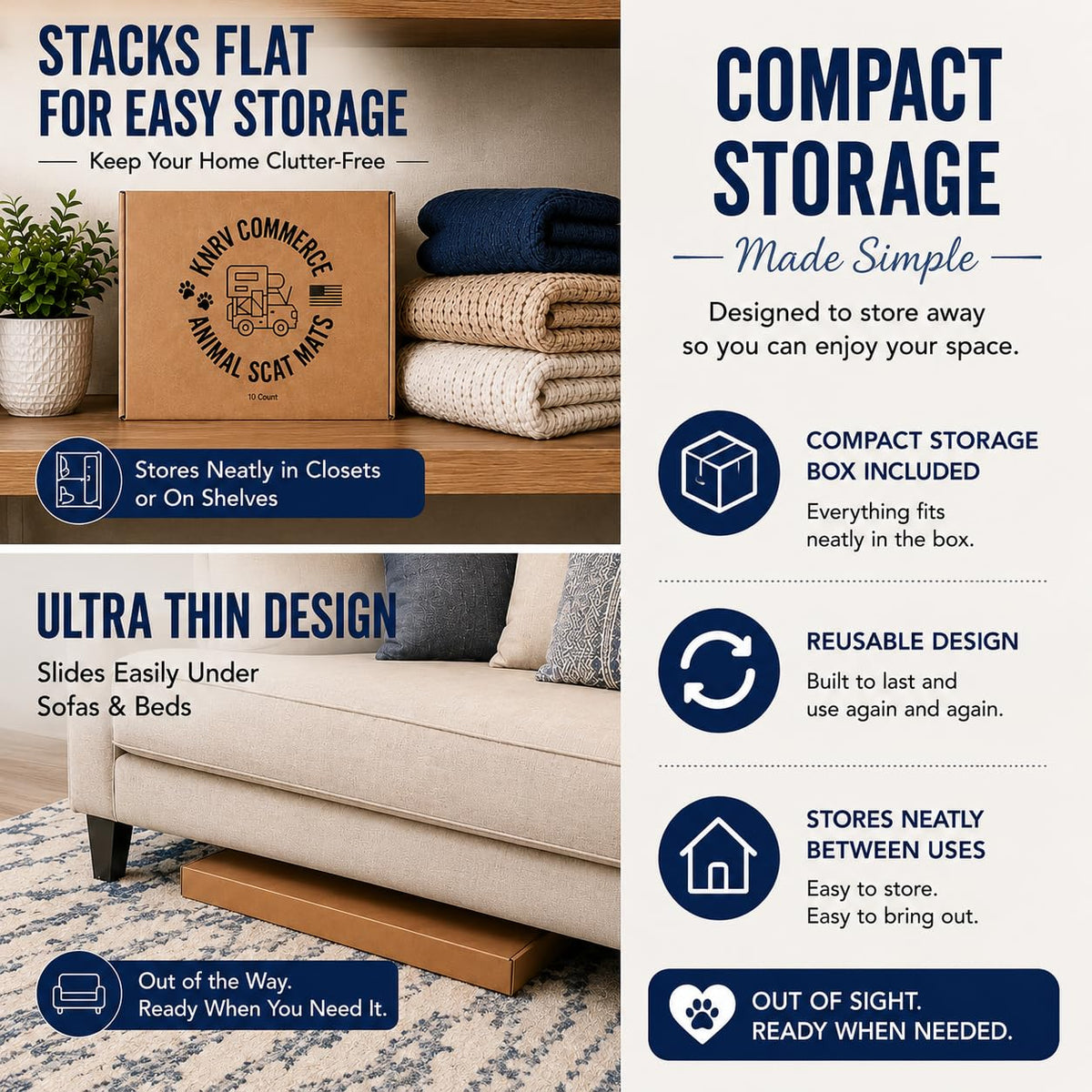 Compact scat mats for dogs and cats, perfect for daily use. Available at Curat Cart for a clutter-free home.