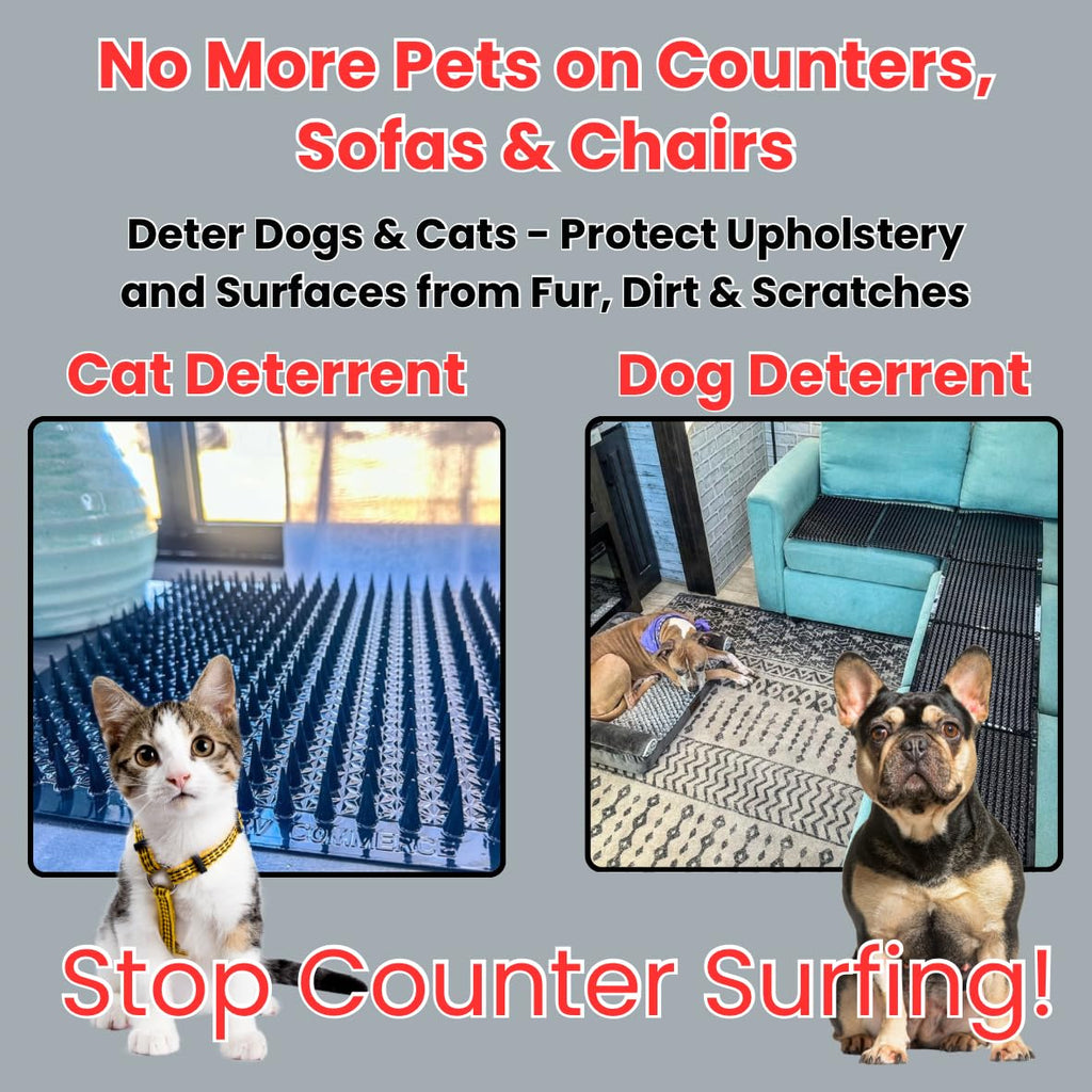 Scat Mats for Dogs and Cats deter pets from furniture, featuring high-quality material in official packaging. Available at Curat Cart.