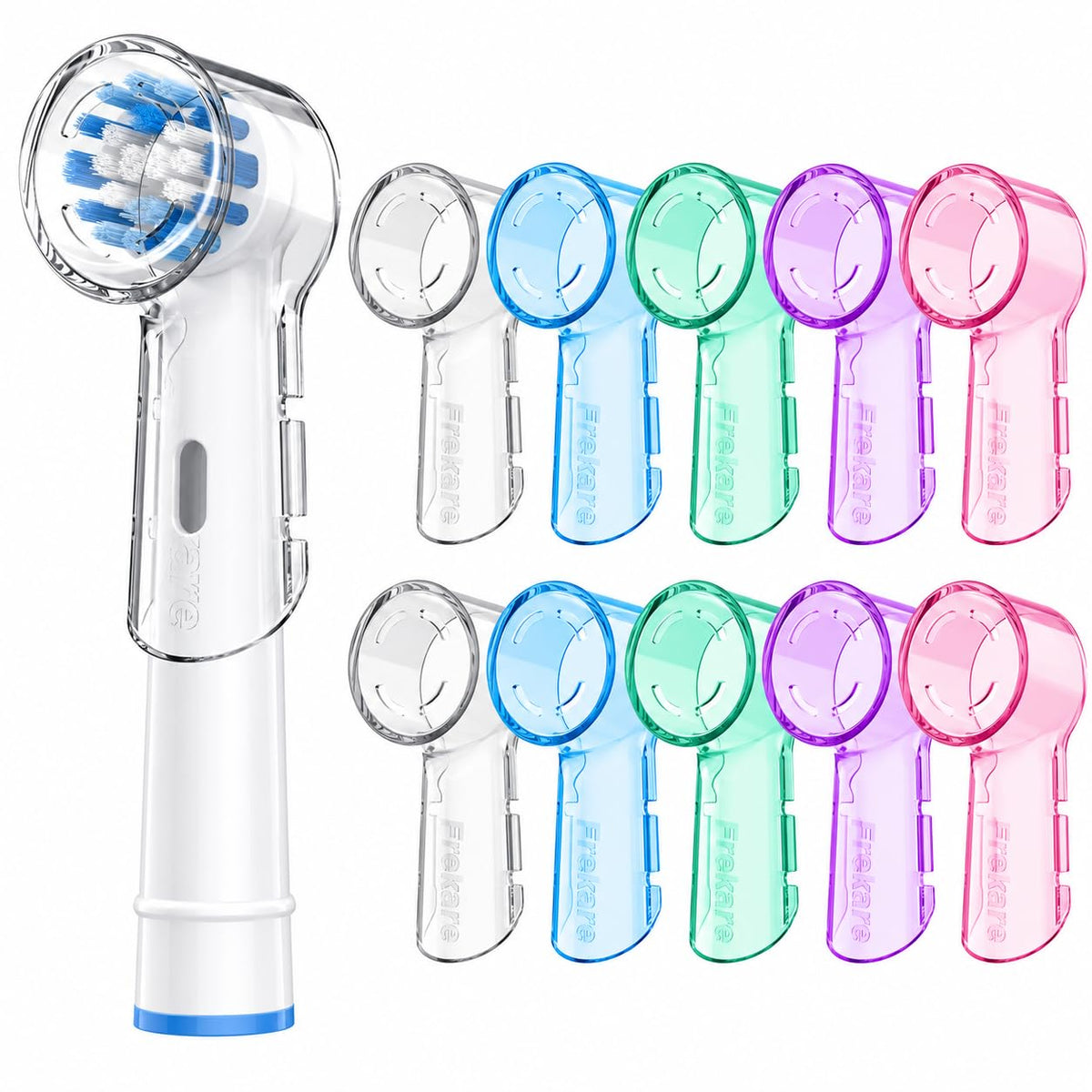 Premium imported toothbrush covers compatible with Oral B, featuring vibrant colors. Available at Curat Cart.
