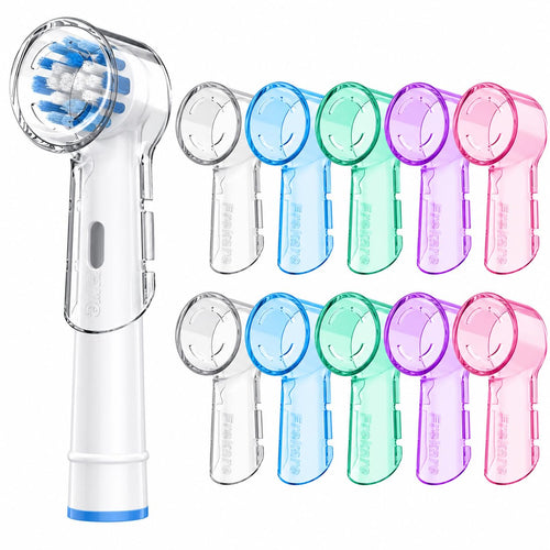 Premium imported toothbrush covers compatible with Oral B, featuring vibrant colors. Available at Curat Cart.