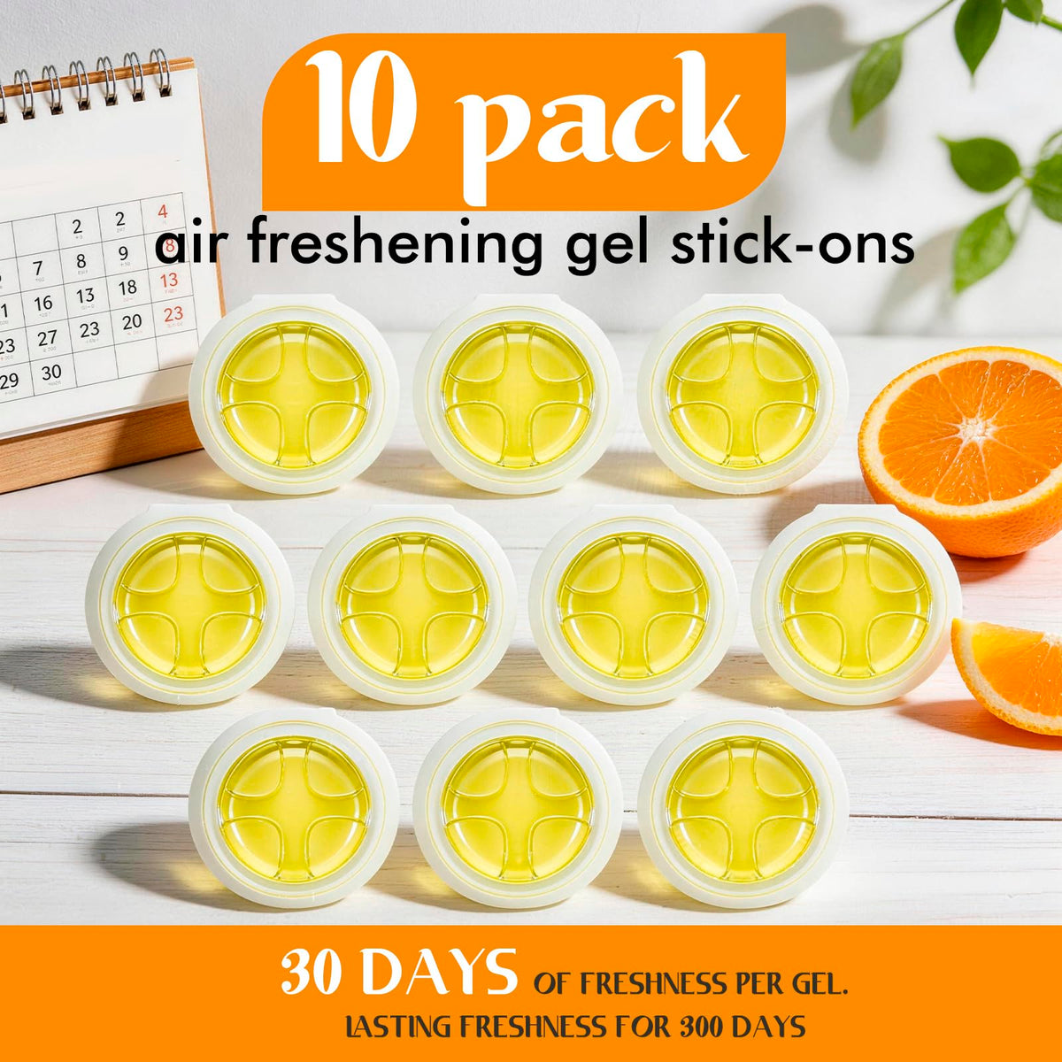 Citrus-scented trash can deodorizer gel pack in official packaging from Curat Cart, ensuring freshness for 30 days.