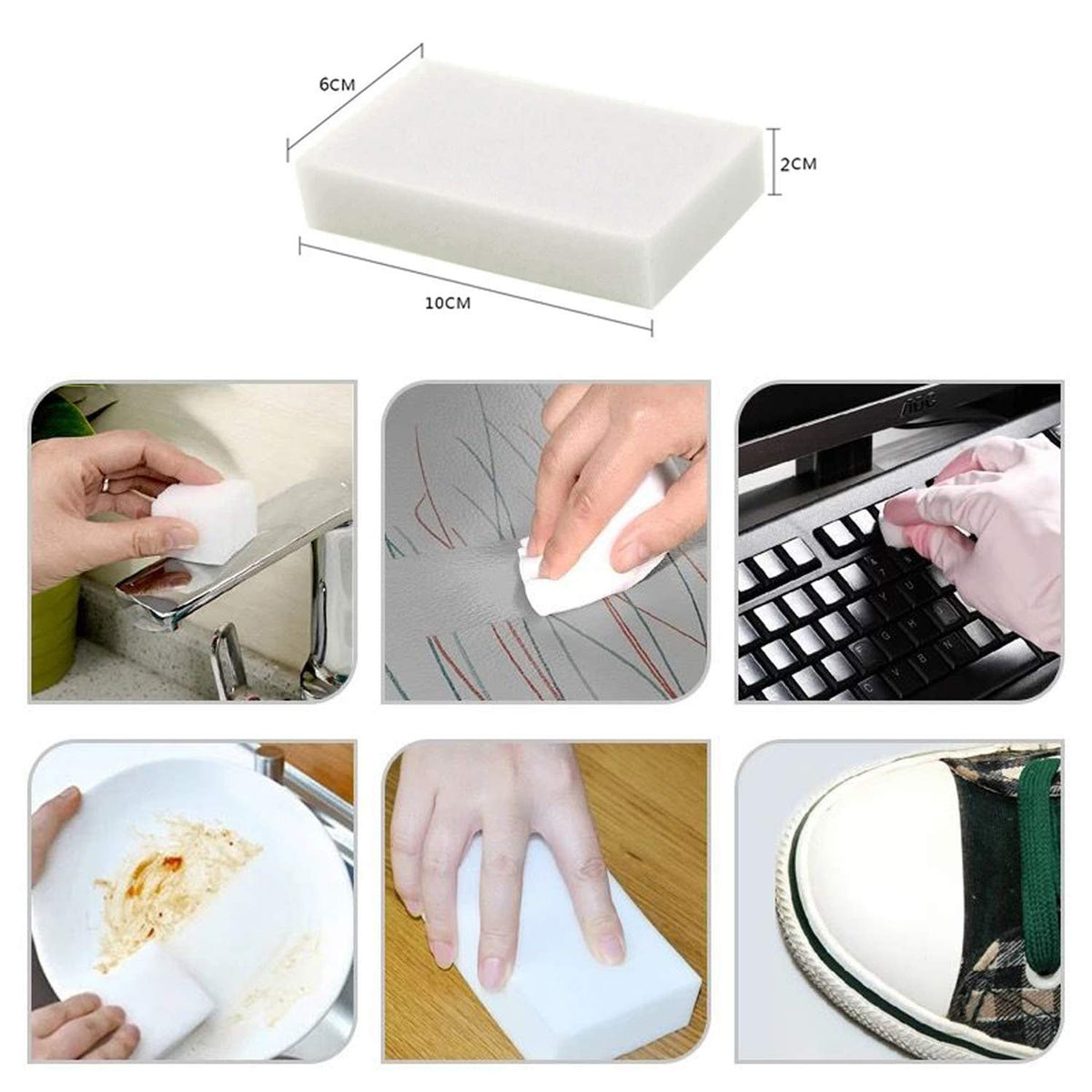 Effortlessly clean surfaces with the Magic Sponge Eraser Cleaner from Curat Cart, perfect for daily use and tough stains.