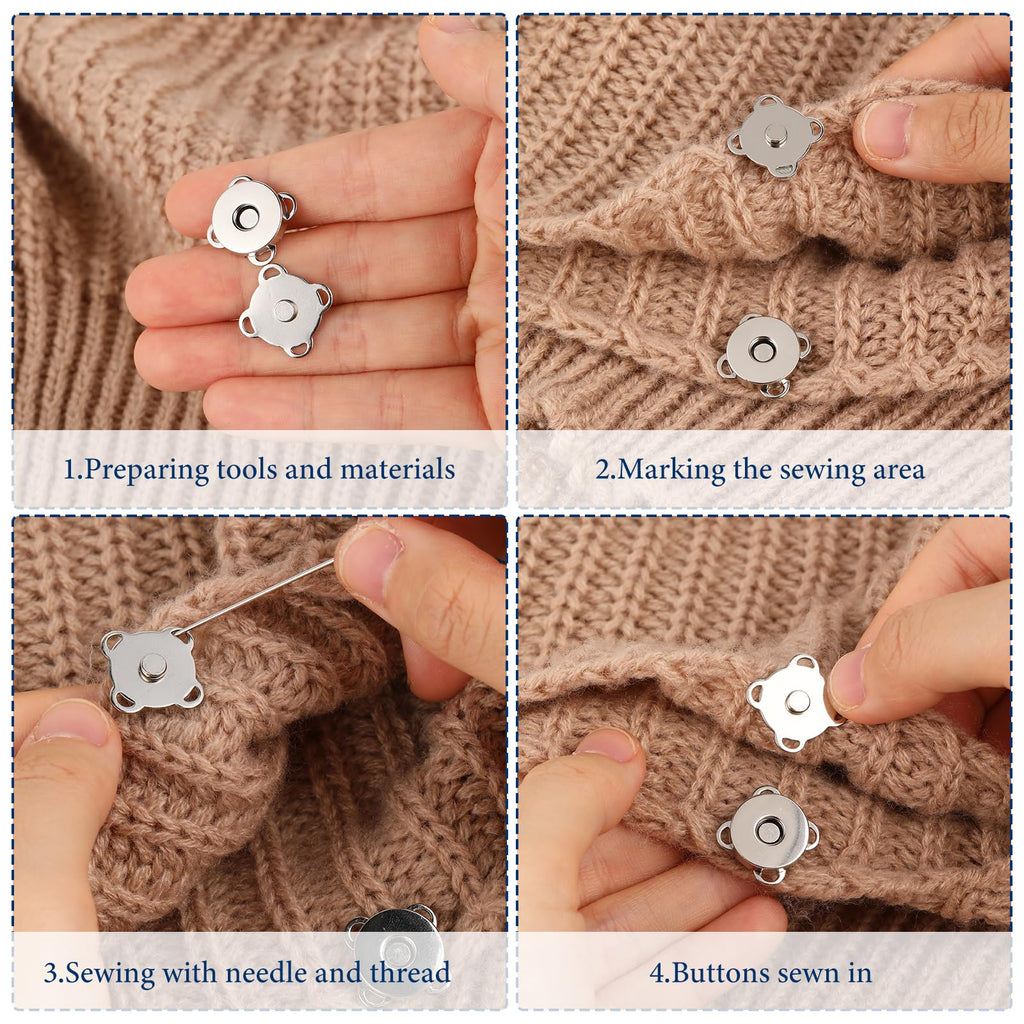 Plum Magnetic Snaps Buttons for Sewing in high-quality finish, shown during installation. Available at Curat Cart.
