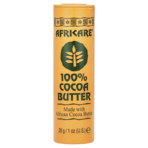 Afrikare 100% Cocoa Butter stick in vibrant orange packaging, made with pure African cocoa butter for skin nourishment.