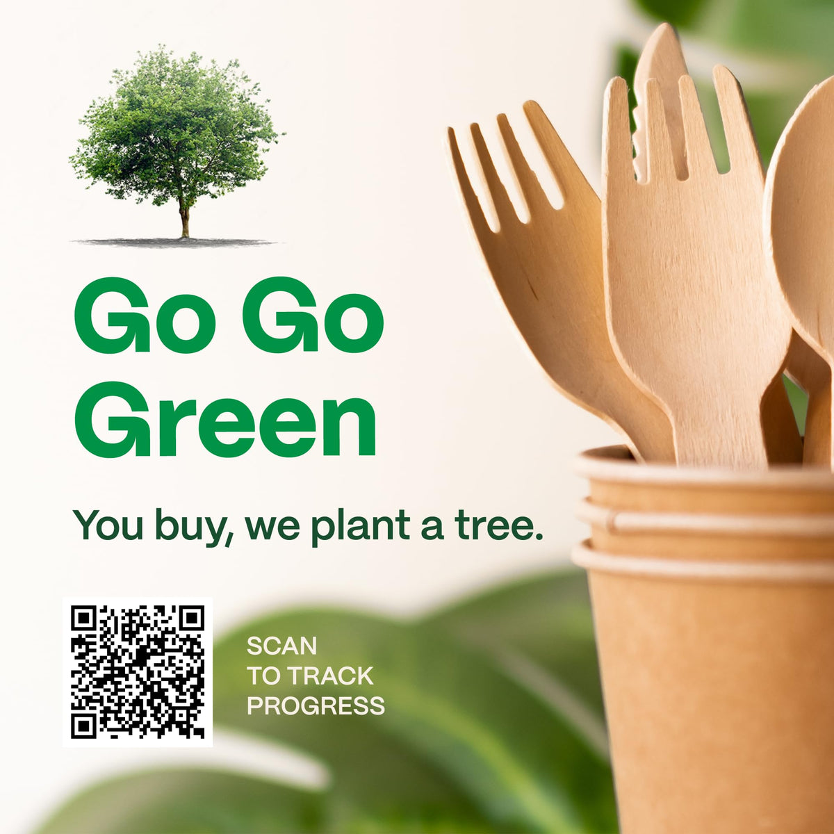 Eco-friendly compostable cutlery set in premium packaging, promoting sustainability. Available at Curat Cart.