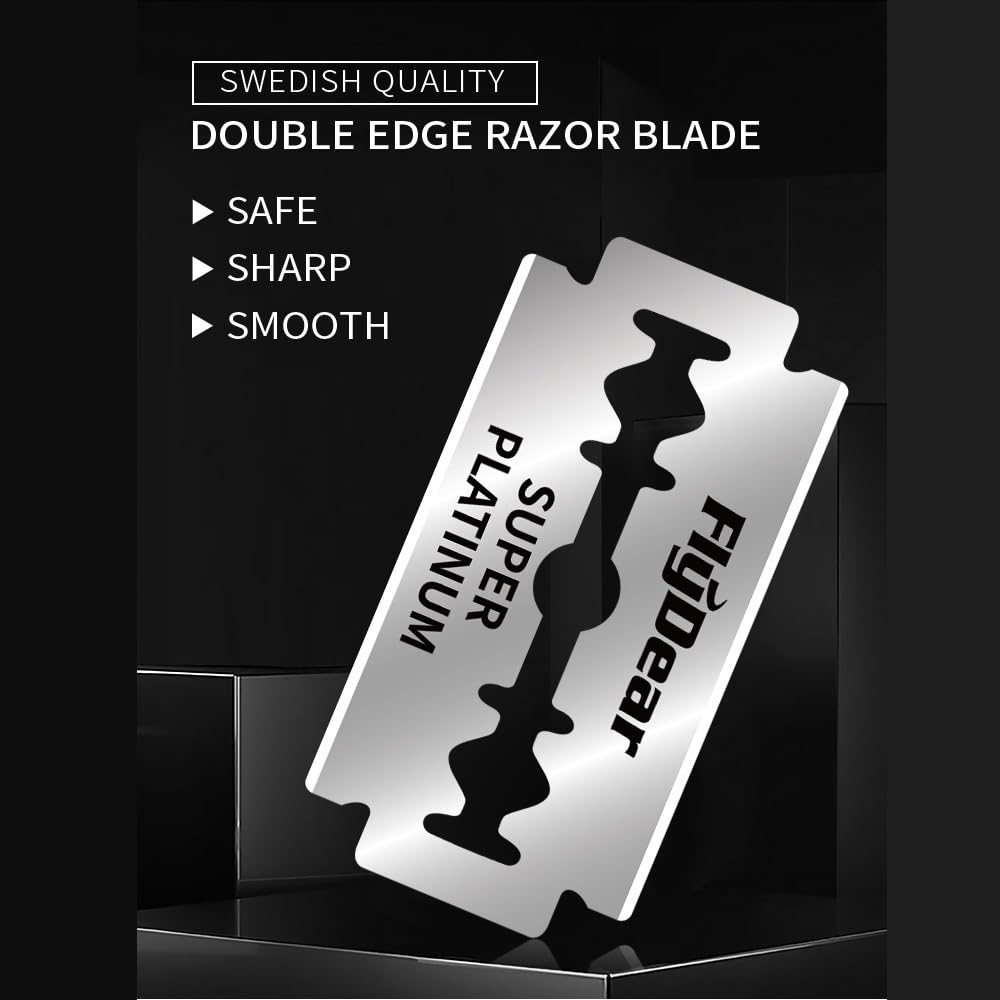 Double Edge Razor Blades featuring Swedish quality, specially curated by Curat Cart for a safe, sharp, and smooth shave.