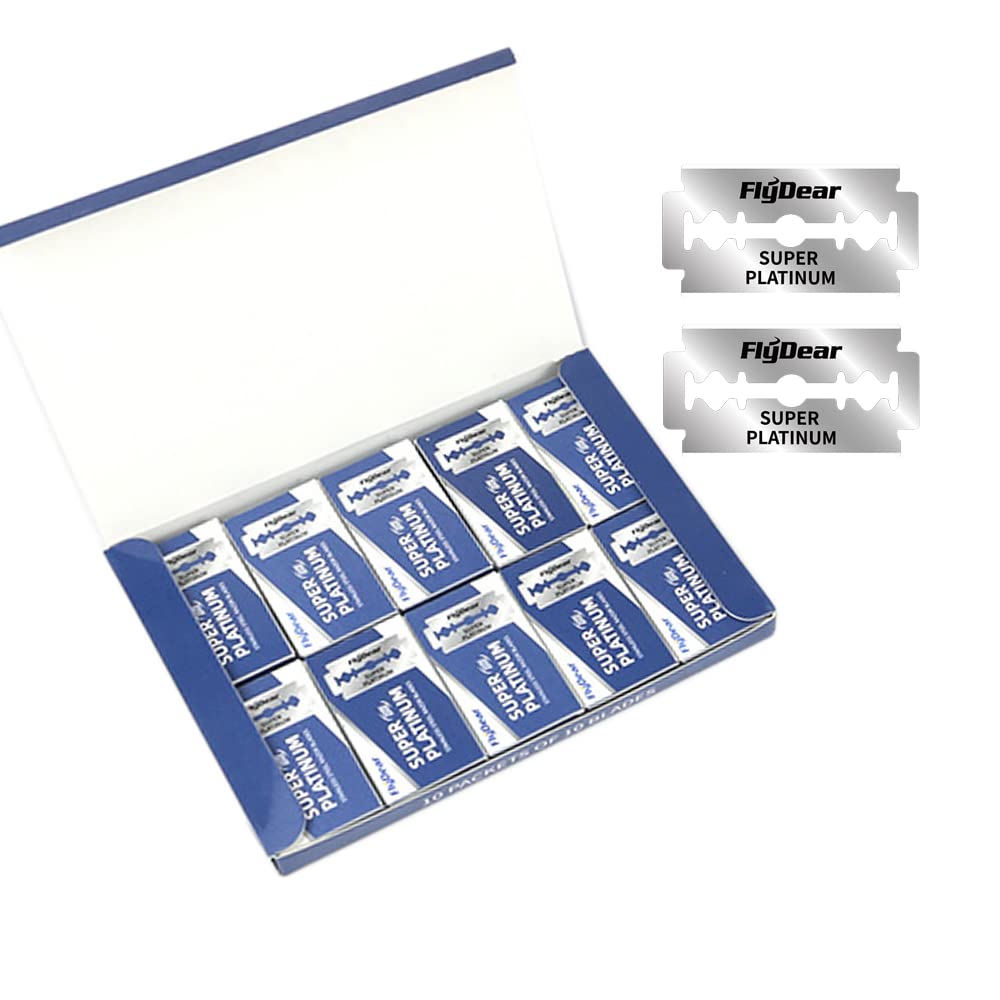 Premium imported double edge razor blades in a stylish box, ideal for a smooth shave. Available at Curat Cart.
