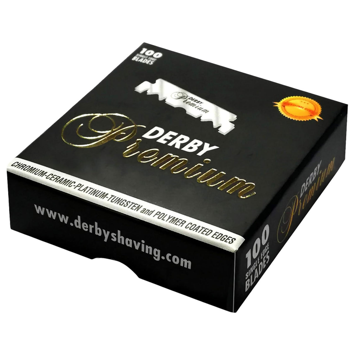 Discover Derby Premium Razor Blades, a global favorite with chromium-ceramic and tungsten-coated edges for a superior shave.