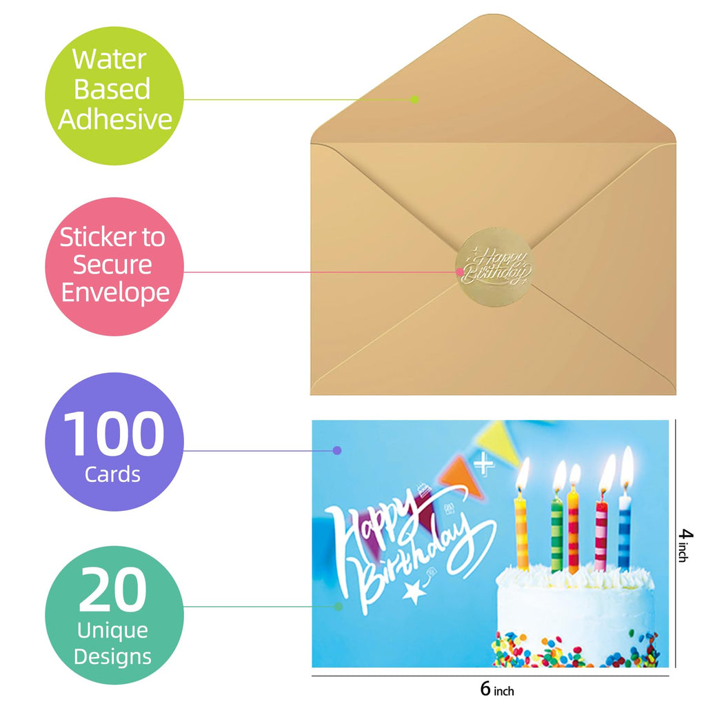 Happy Birthday Cards Assortment featuring 20 unique designs, 100% Authentic, available at Curat Cart in India.