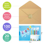Happy Birthday Cards Assortment featuring 20 unique designs, 100% Authentic, available at Curat Cart in India.