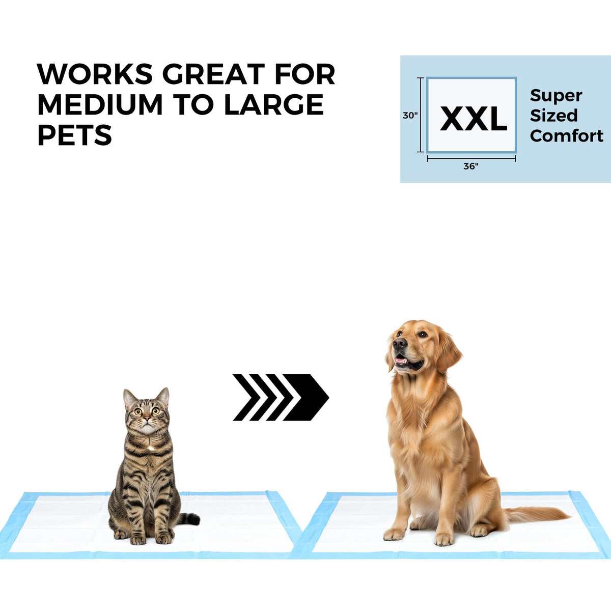 Extra Large Dog Pee Pads suitable for medium to large pets. 100% Authentic, available at Curat Cart in India.