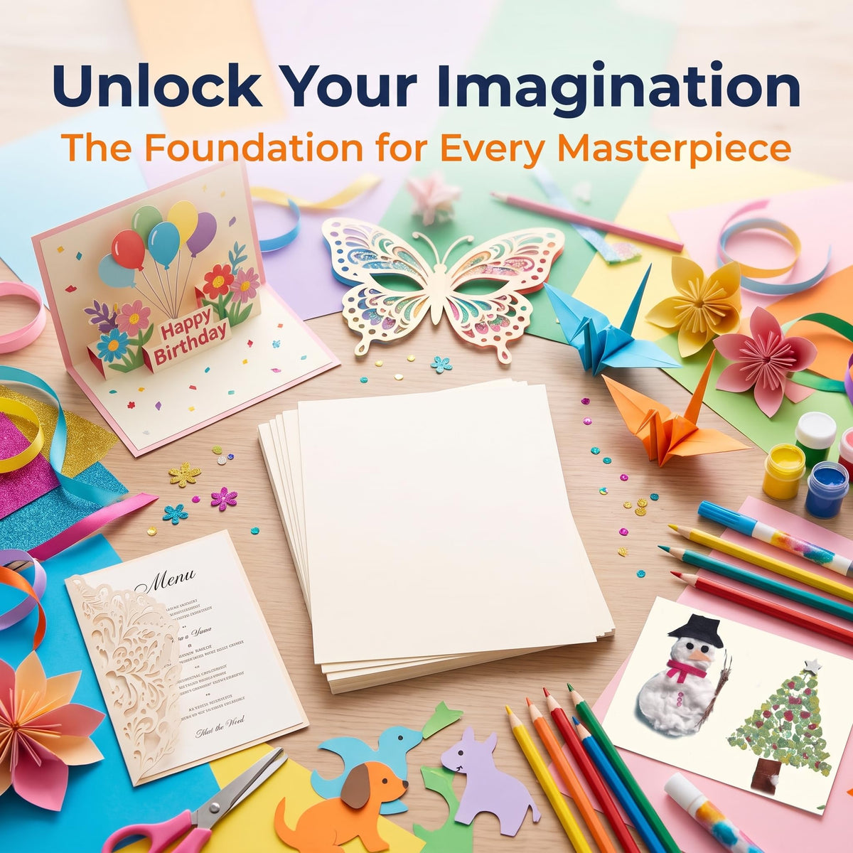 Cream Cardstock 100 Pack, specially curated by Curat Cart for all your creative projects and crafts. Perfect for every masterpiece.