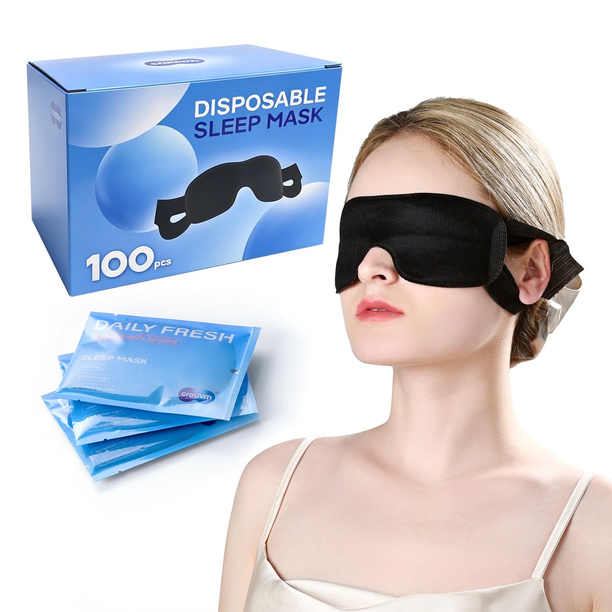 Experience restful sleep with premium imported Disposable Sleep Masks from Curat Cart, perfect for daily freshness and comfort.