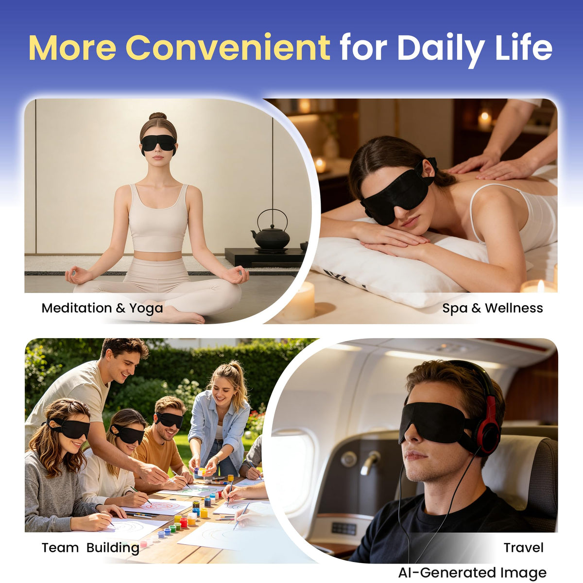 Experience relaxation with disposable sleep masks bulk from Curat Cart, perfect for meditation, travel, and wellness routines.