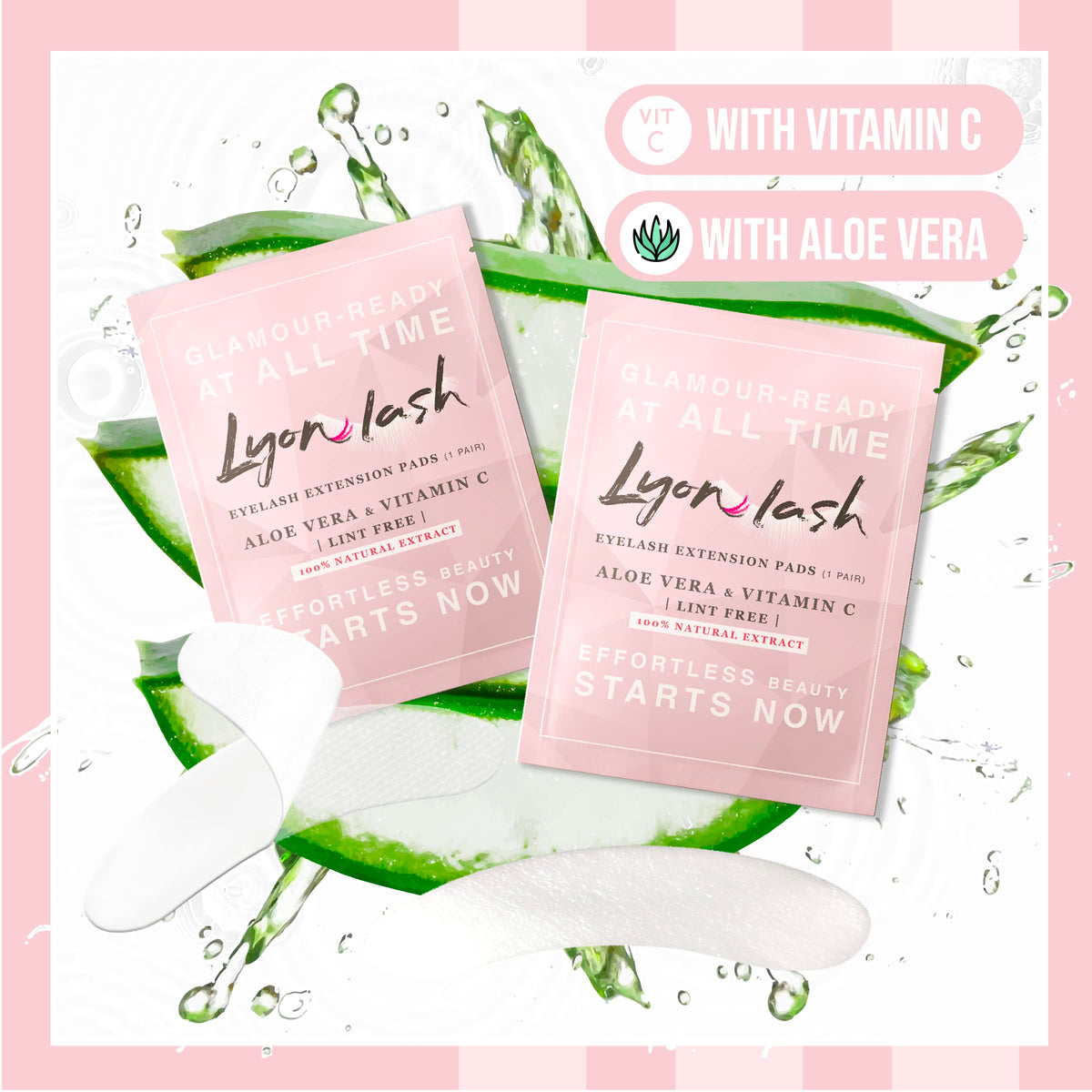 Shop Lyon Lash Eyelash Extension Gel Pads with Vitamin C and Aloe Vera. Verified by CuratCart for effortless beauty.