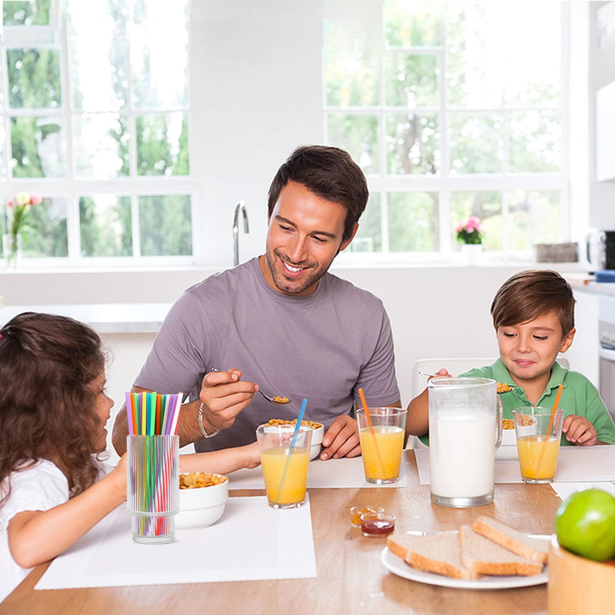 Colorful plastic drinking straws enhance any gathering. Perfect for daily use, available at Curat Cart.