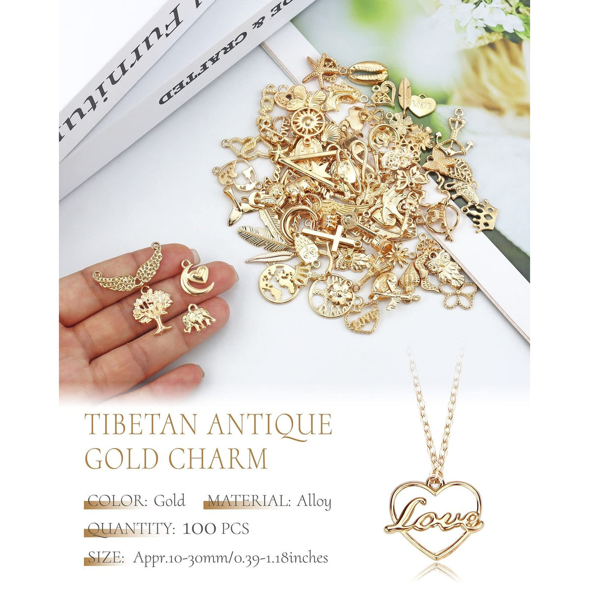 Discover exclusive Golden Alloy Charms Pendants Jewelry, specially curated by Curat Cart for unique accessory designs.