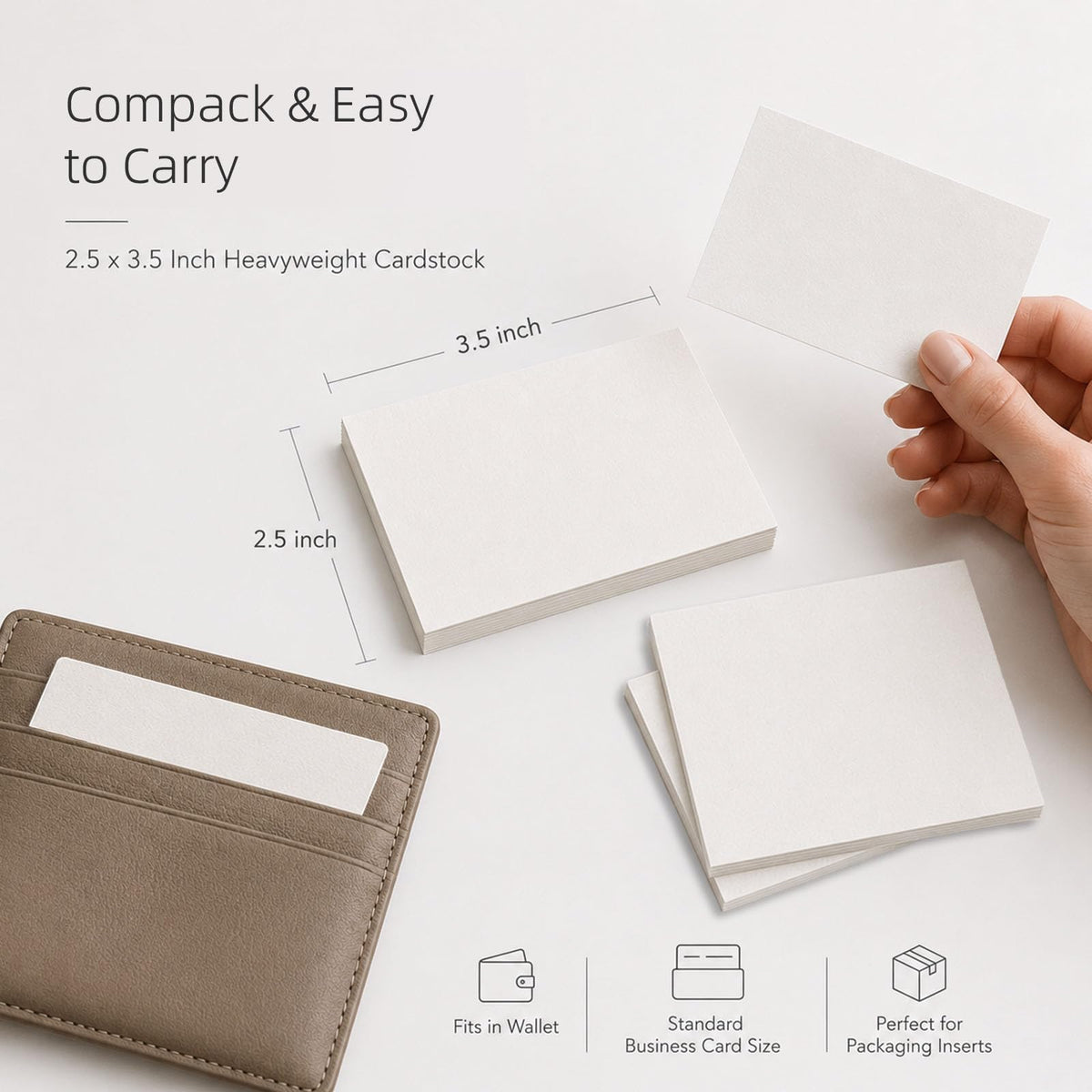 Premium heavyweight mini cardstock cards, 2.5 x 3.5 inches, ideal for business use. 100% Authentic, available at Curat Cart.