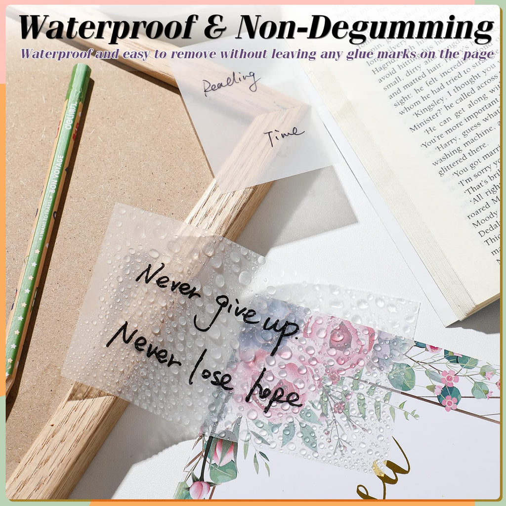 Premium imported transparent sticky notes pads from Curat Cart, waterproof and non-degumming, perfect for reminders and notes.