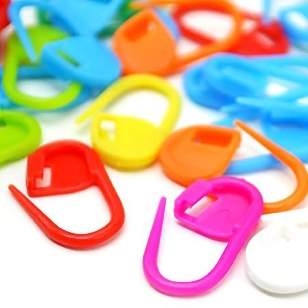 Premium imported mix color knitting stitch markers, perfect for your crafting needs. Available at Curat Cart.
