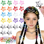 100PCS colorful star hair clips in various colors. Perfect for kids and stylish hairstyles. Verified by CuratCart.