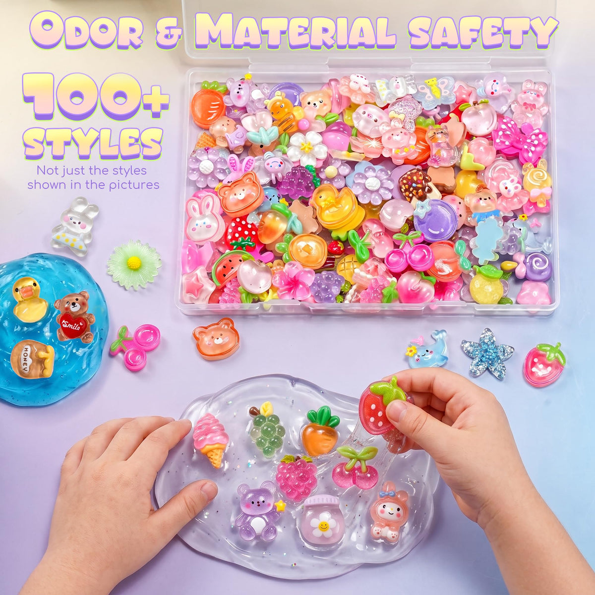 Discover the exclusive Flatback Resin Charms Kit with over 100 styles, specially curated by Curat Cart for creative projects.