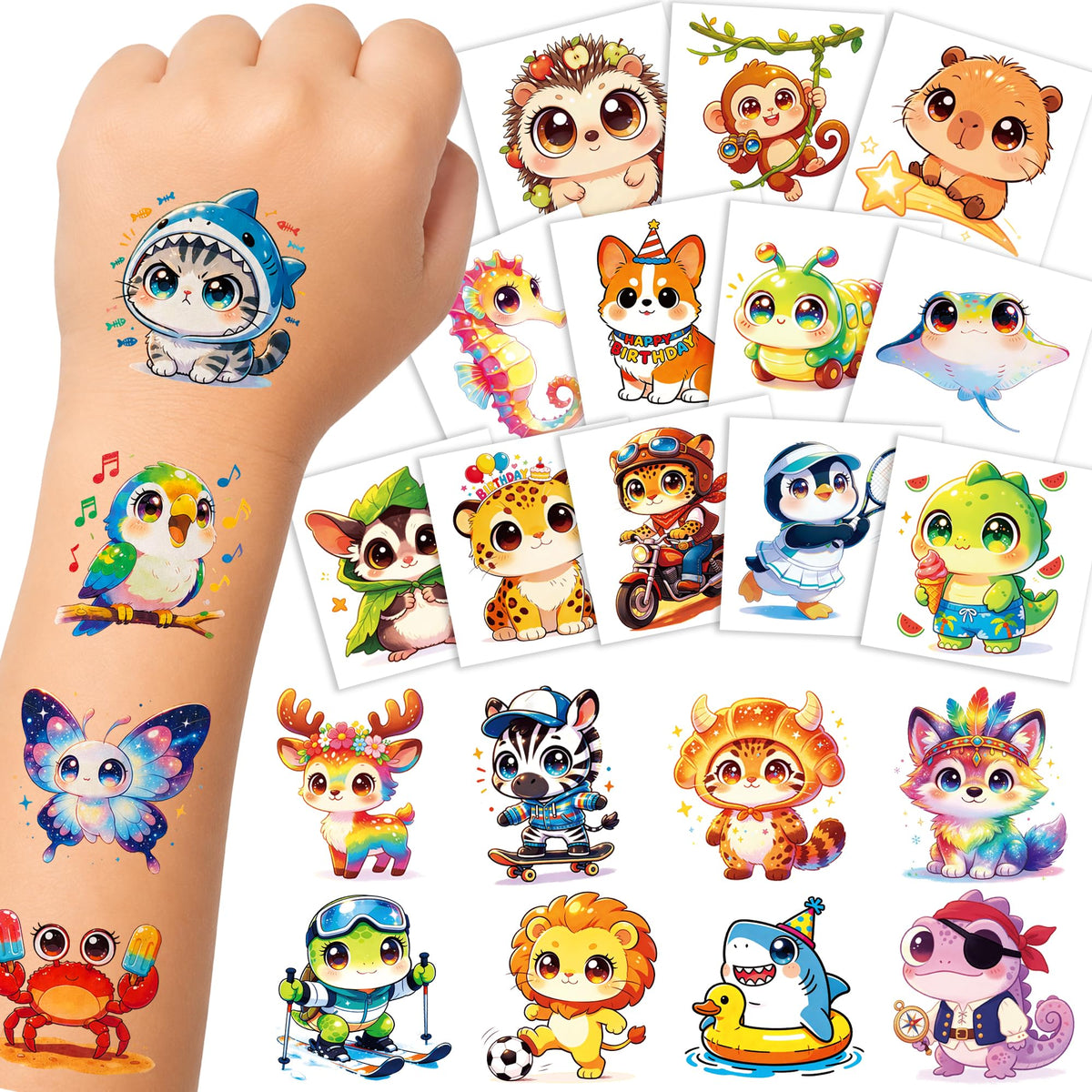 Explore exclusive Glitter Mermaid Temporary Tattoos, specially curated by Curat Cart, showcasing colorful designs for fun body art.