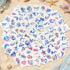 Colorful Glitter Mermaid Temporary Tattoos in high-quality packaging, perfect for creative fun. Available at Curat Cart.
