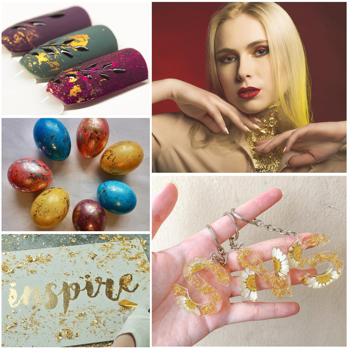 Enhance your crafts with Gold Foil Flakes for Crafts from Curat Cart; perfect for adding shimmer and elegance to any project.