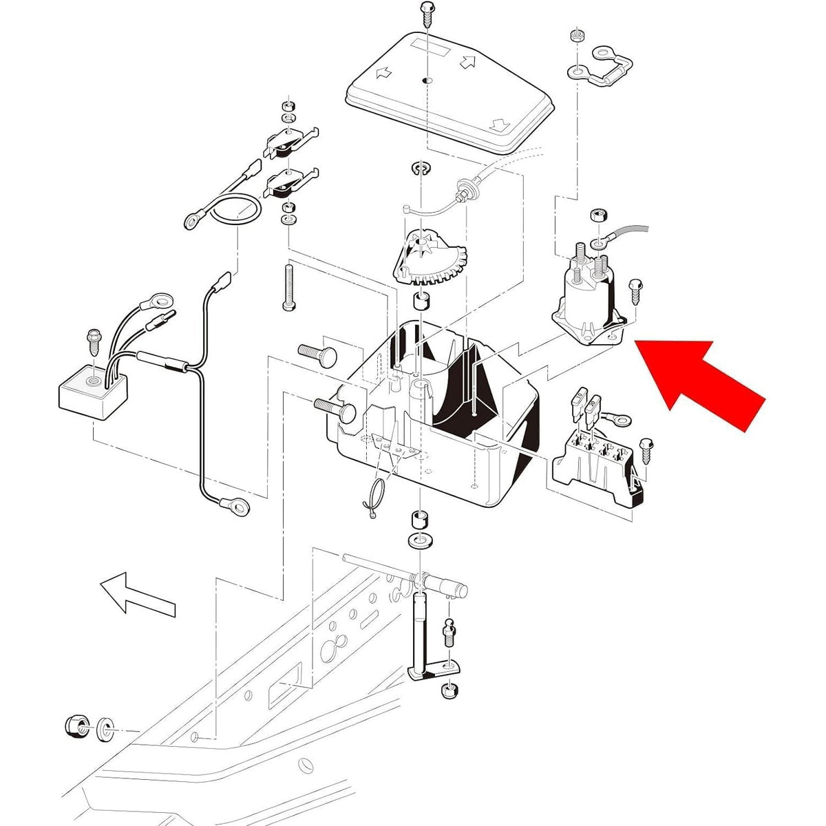 Detailed diagram showcasing the Golf Cart 12V Solenoid in official packaging, emphasizing high-quality components. Available at Curat Cart.