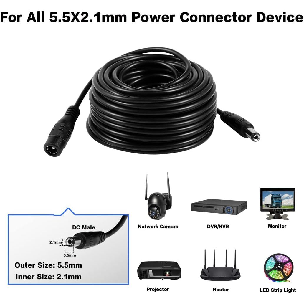 Reliable DC 12V CCTV power extension cable for versatile connections. Verified by CuratCart for quality assurance.
