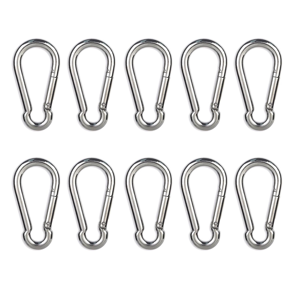 Premium imported stainless steel carabiner clips, perfect for outdoor adventures. Available at Curat Cart.