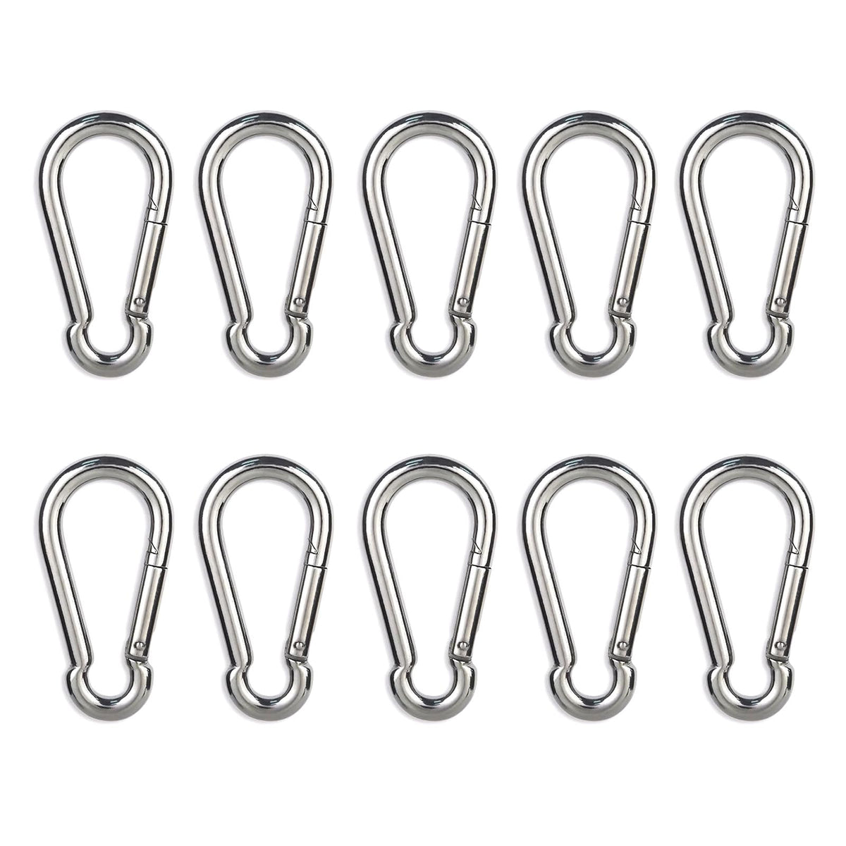 Premium imported stainless steel carabiner clips, perfect for outdoor adventures. Available at Curat Cart.