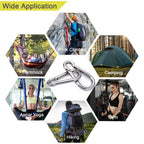 Stainless Steel Carabiner Clip ideal for camping, climbing, and gym use. Elevate your outdoor adventures with Curat Cart.